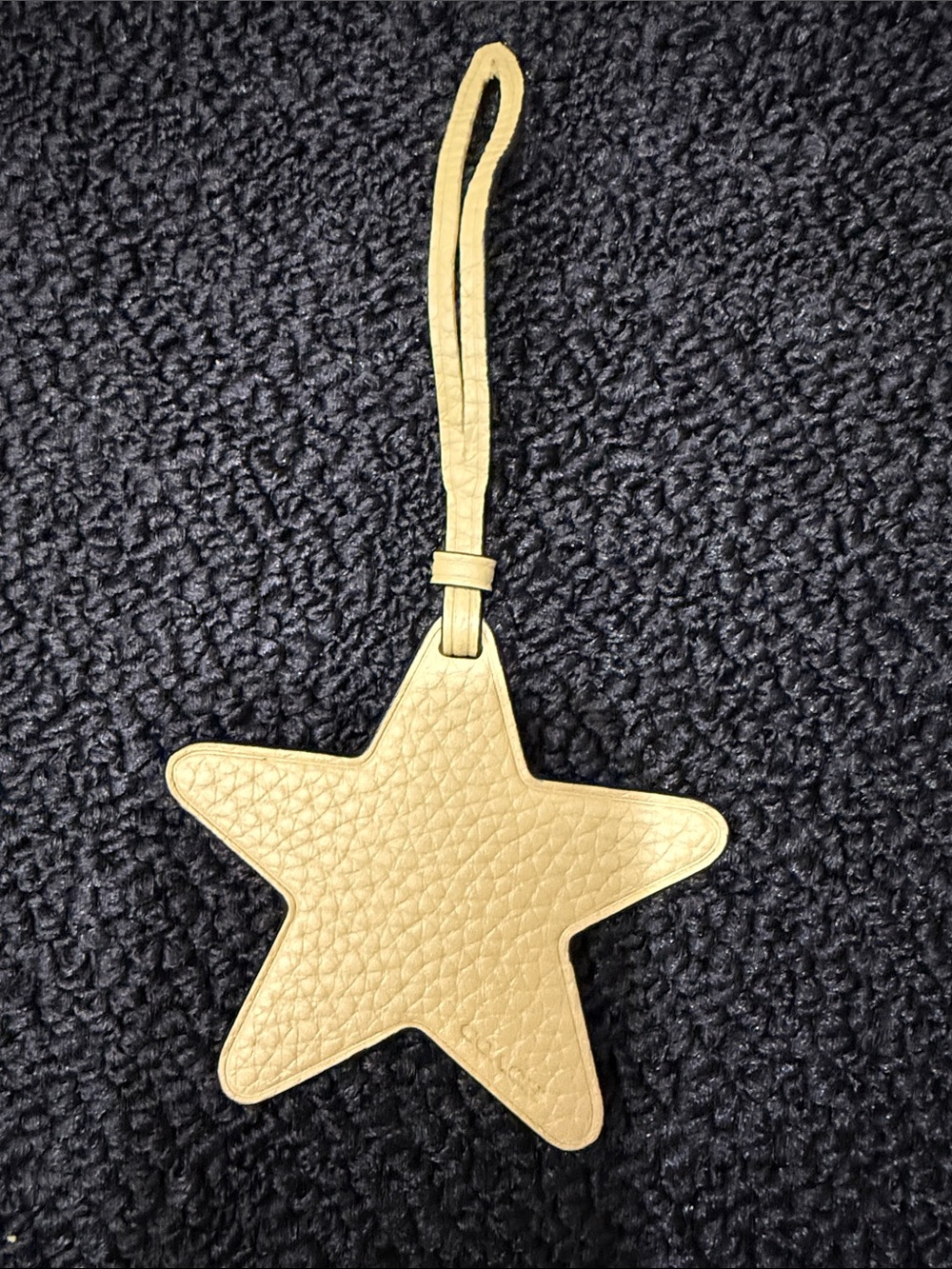 Coach Star Leather Bag Charm in Light yellow
